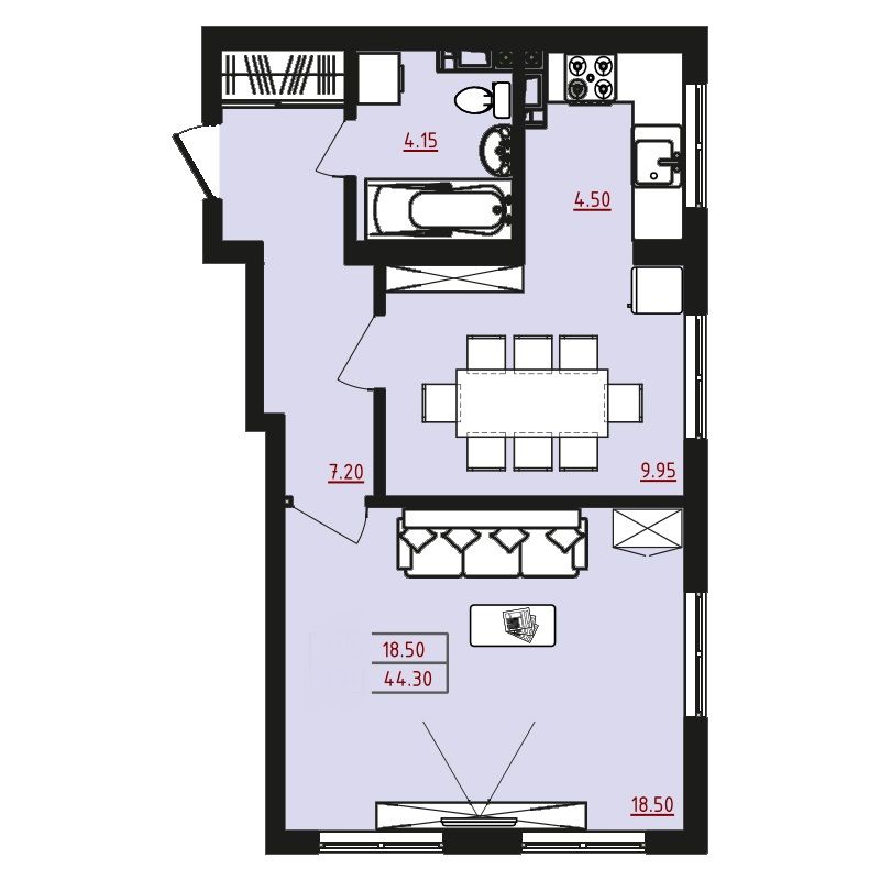 Apartment on Marselskaya Street